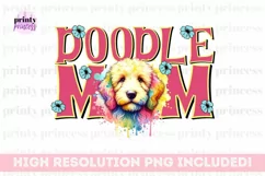 Doodle Mom png, Floral Goldendoodle Sublimation Design Product Image 3