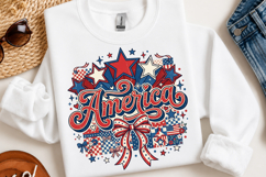 America PNG, Patriotic Red Blue Stars Bows Product Image 2