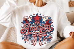 America PNG, Patriotic Red Blue Stars Bows Product Image 3