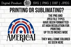 instructions for using America 4th of July quote with rainbow png or jpeg in printing or sublimation projects