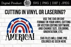instructions for using America 4th of July quote with rainbow svg or dxf in vinyl cutting software like cricut or silhouette