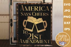 Vintage Beer Svg | Art Deco Style America Says Cheers Product Image 1