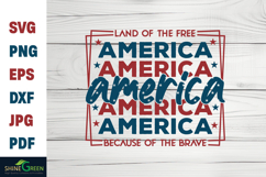 4th of July SVG - America Stacked T-Shirt Design PNG Product Image 2