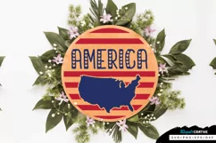 America SVG, 4th Of July Round Sign SVG Design Product Image 2