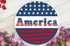 America SVG, 4th Of July Round Sign SVG Design Product Image 2