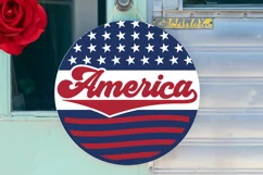 America SVG, 4th Of July Round Sign SVG Design Product Image 2