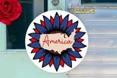 America SVG, 4th Of July Round Sign SVG Design Product Image 2