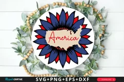 America SVG, 4th Of July Round Sign SVG Design Product Image 1