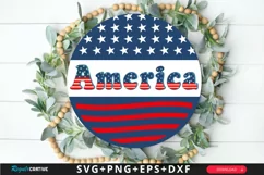 America SVG, 4th Of July Round Sign SVG Design Product Image 1