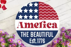 America The Beautiful SVG, 4th Of July Round Sign SVG Design Product Image 3