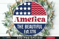 America The Beautiful SVG, 4th Of July Round Sign SVG Design Product Image 1