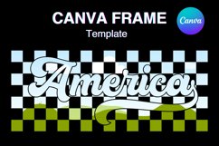 Checkered America Canva Frame Patriotic 4th of July Vintage Product Image 1