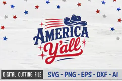 America Y'all SVG File | 4th of July SVG Product Image 1
