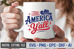 America Y'all SVG File | 4th of July SVG Product Image 3