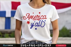 America Y'all SVG, 4th Of July SVG Design Product Image 1