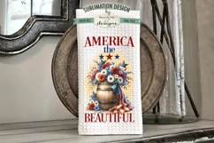 Patriotic Barrel of Flowers - Sublimation Dish Towel Designs Product Image 2