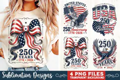 USA 250th Anniversary 4 PNG Sublimation, Patriotic 4th Product Image 2