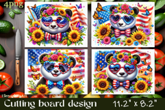 Cutting board design with the American flag of the USA. Product Image 1