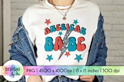 American Babe Sublimation | Retro Patriotic Shirt Print Product Image 1