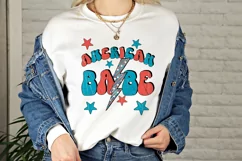American Babe Sublimation | Retro Patriotic Shirt Print Product Image 4