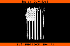 Billiards American Flag SVG | Pool Cue &amp; 8 Ball Cut File Product Image 1