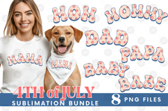 American Mama Papa 4th of July USA Cat Dog Paw DTF Bundle Product Image 1