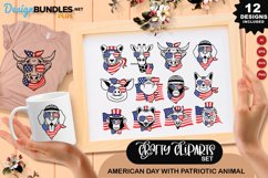 American Day Clipart Set With Patriotic Animal Product Image 1