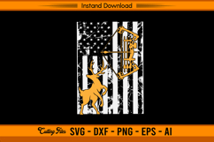 American Deer Bow Hunter Flag Hunting SVG Product Image 1