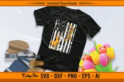 American Deer Bow Hunter Flag Hunting SVG Product Image 2