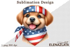 4 of July Patriotic Dog American Flag Clipart Fun Product Image 1