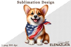 4 of July Patriotic Dog American Flag Clipart Fun Product Image 1