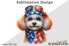 4 of July Patriotic Dog American Flag Clipart Fun Product Image 1