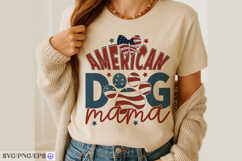American Dog Mama 4th of July SVG PNG T-shirt Design Product Image 2