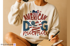American Dog Mama 4th of July SVG PNG T-shirt Design Product Image 1