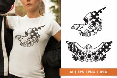 Brave Eagle with US Flag Pattern and Flowers Sublimation Set Product Image 1