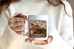 American Farm Tractor Vintage Patriotic Sign PNG Product Image 2