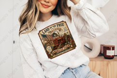 American Farm Tractor Vintage Patriotic Sign PNG Product Image 4