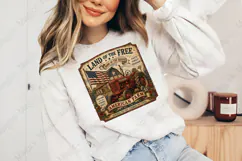American Farm Tractor Vintage Patriotic Sign PNG Product Image 4