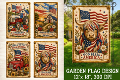 American Farmhouse 4 Garden Flag Designs PNG Sublimation Product Image 3