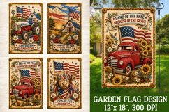 American Farmhouse 4 Garden Flag Designs PNG Sublimation Product Image 2