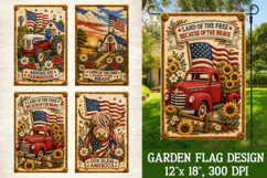 American Farmhouse 4 Garden Flag Designs PNG Sublimation Product Image 2