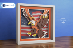 Bald Eagle Freedom Shadow Box SVG Product Image 2