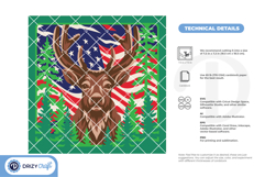 American Elk 3D Shadow Box Patriotic Pine Forest 3D SVG Product Image 4