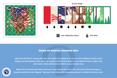 American Elk 3D Shadow Box Patriotic Pine Forest 3D SVG Product Image 5