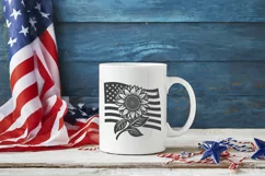 American Flag With Sunflower SVG, 4th Of July SVG Design Product Image 2
