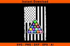 Billiards American Flag SVG | Pool Balls Triangle Cut File Product Image 1
