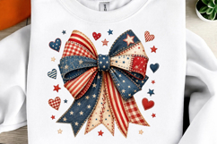 American Flag Bow Sublimation Design Product Image 1