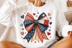 American Flag Bow Sublimation Design Product Image 2