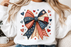 American Flag Bow Sublimation Design Product Image 3