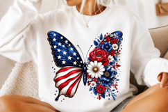 American Flag Butterfly PNG Product Image 2